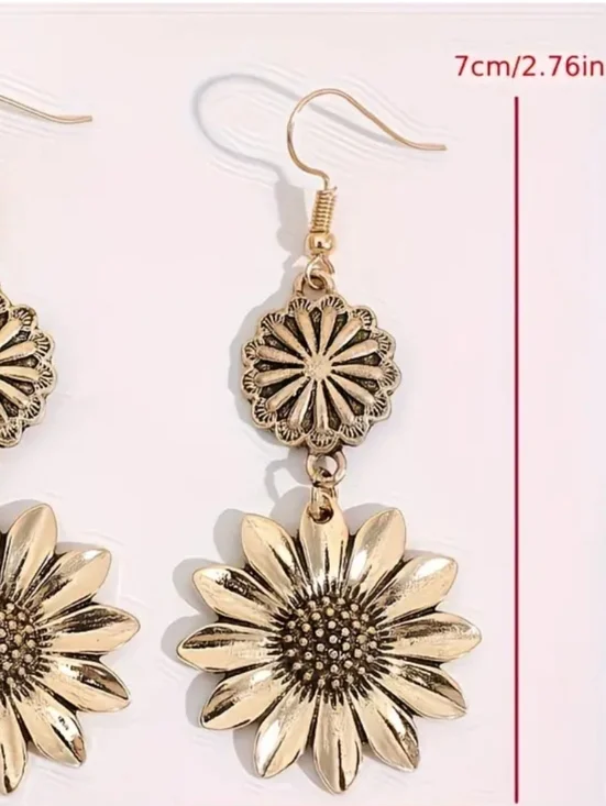 Sunflower Drop Earrings - Picture 6 of 6